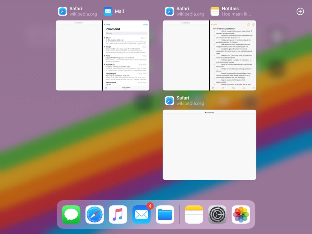 Safari gekoppeld met Mail, Notities, en op zichzelf