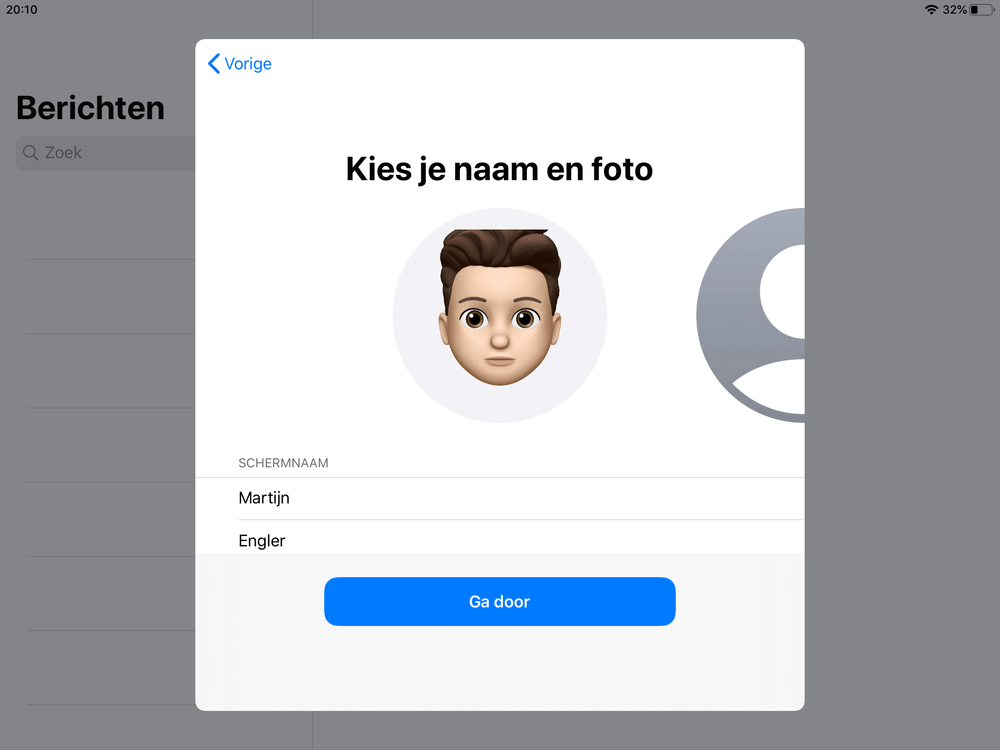 Stel een foto en naam in voor je iMessage profiel