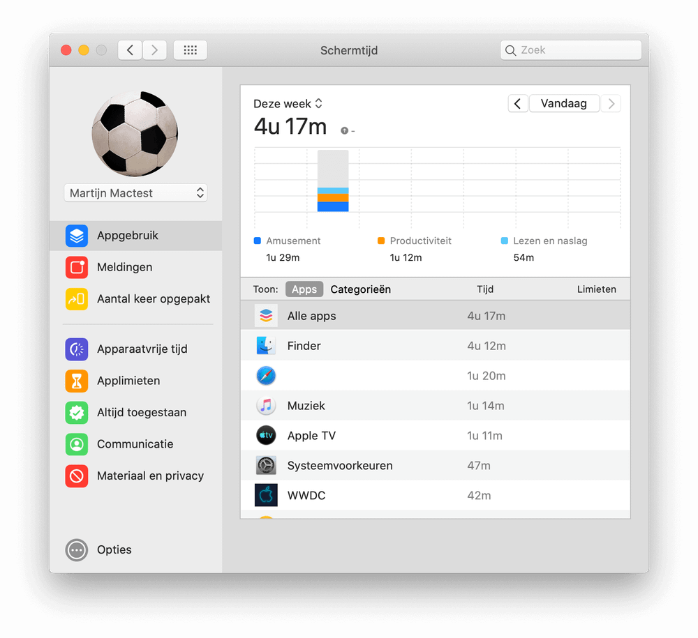 Schermtijd laat je op de Mac ook zien hoe veel tijd je doorbrengt achter je computer